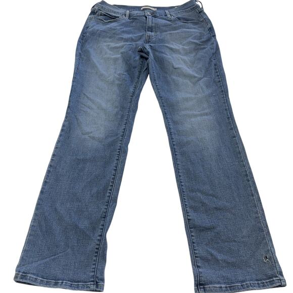 Levis Jeans Womens Size 12 Blue 505 Straight Leg Medium Wash Distressed Denim - Picture 1 of 12